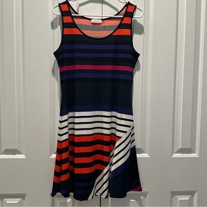 Calvin Klein Modern Multi Stripe Wrinkle Free Dress 10